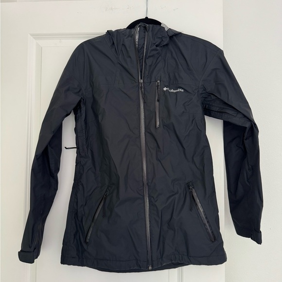 Columbia women’s black zip hooded lightweight parka jacket coat size small 4 6 - Picture 1 of 4